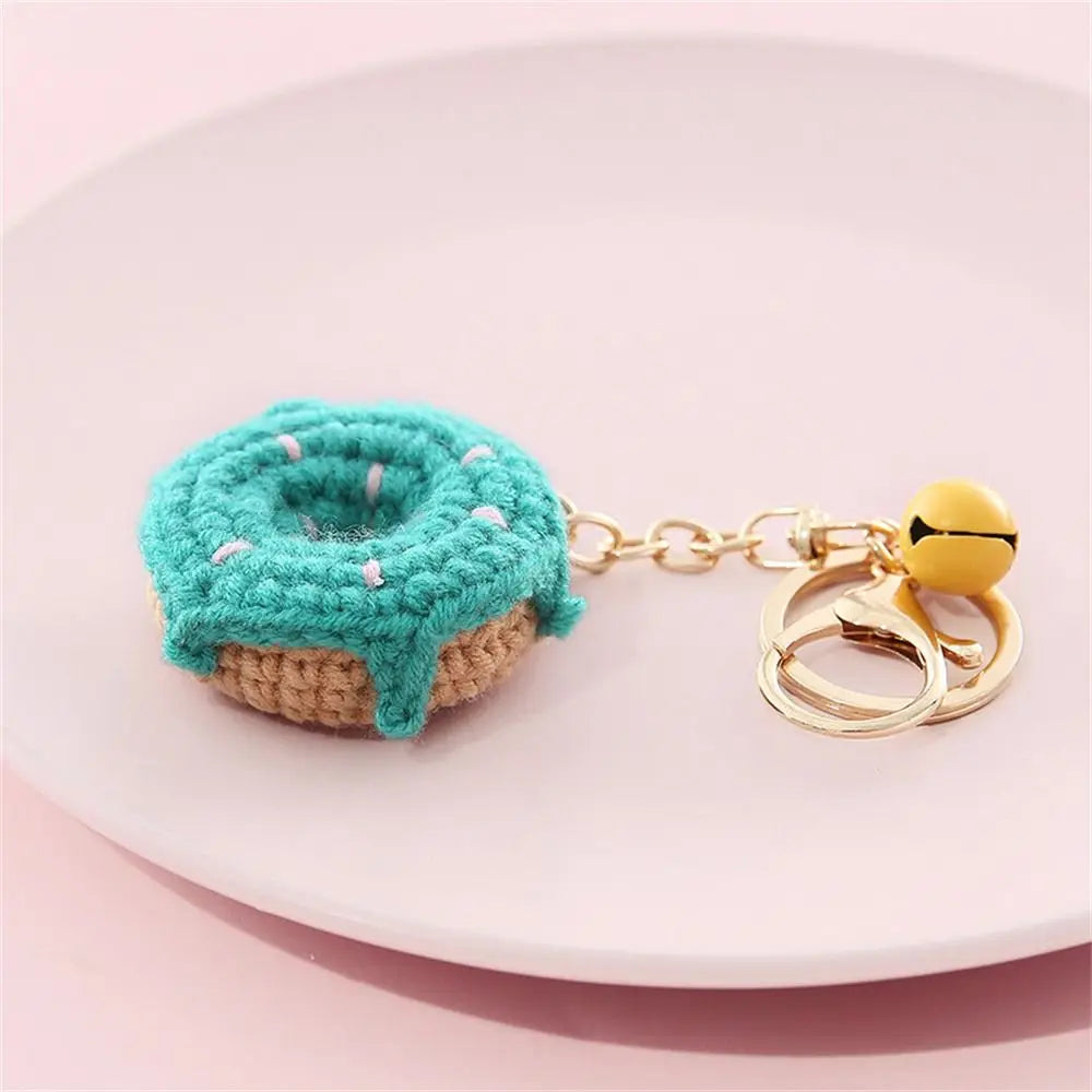 Cute Crochet Donut Fruit Keychain - Sweet & Colorful!