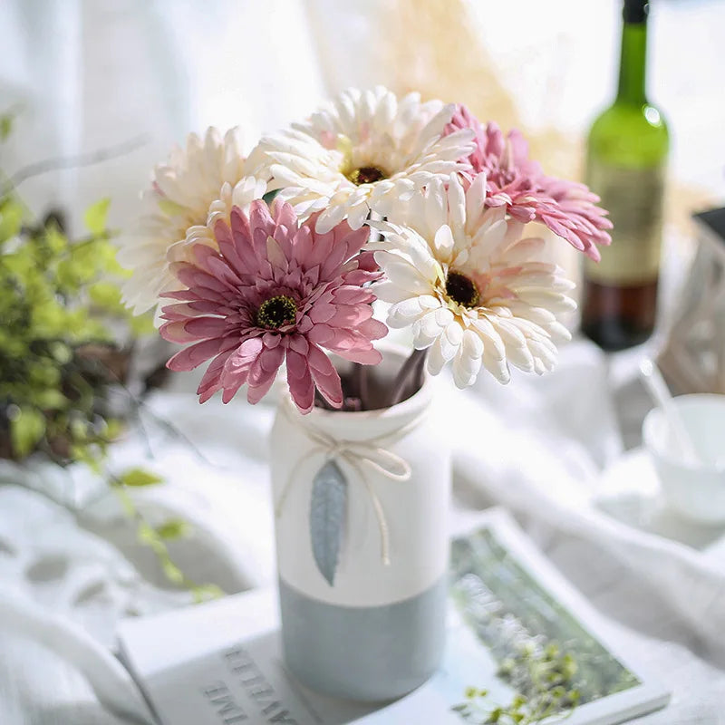 Artificial Silk Gerbera Flowers – Wedding & Home Decor, 3Pcs, 6Pcs, 23cm