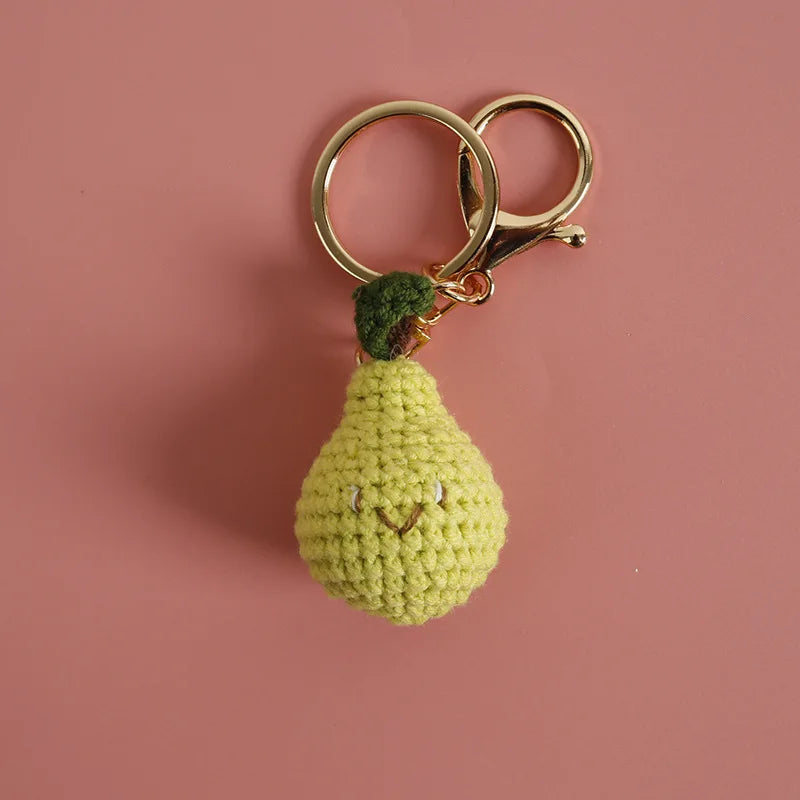 Cute Crochet Fruit Keychain