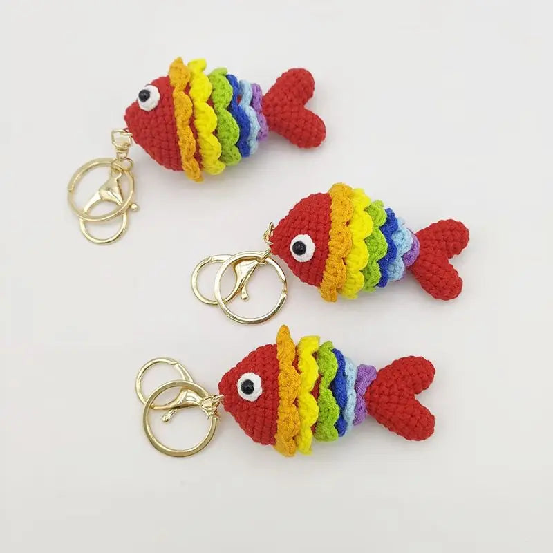 Handmade & Cute Seahorse Crochet Keychain