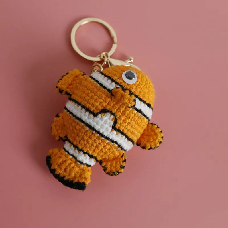 Knitting Goldfish Keychain