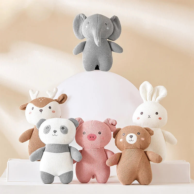 Elephant Stuff Plush Toy Handmade Crochet Wool Doll Baby Rattles