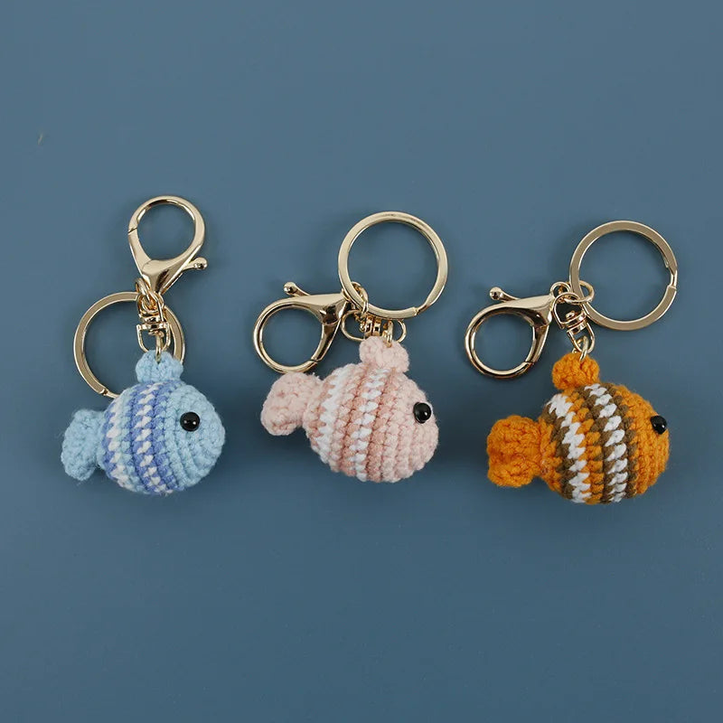 Knitting Goldfish Keychain