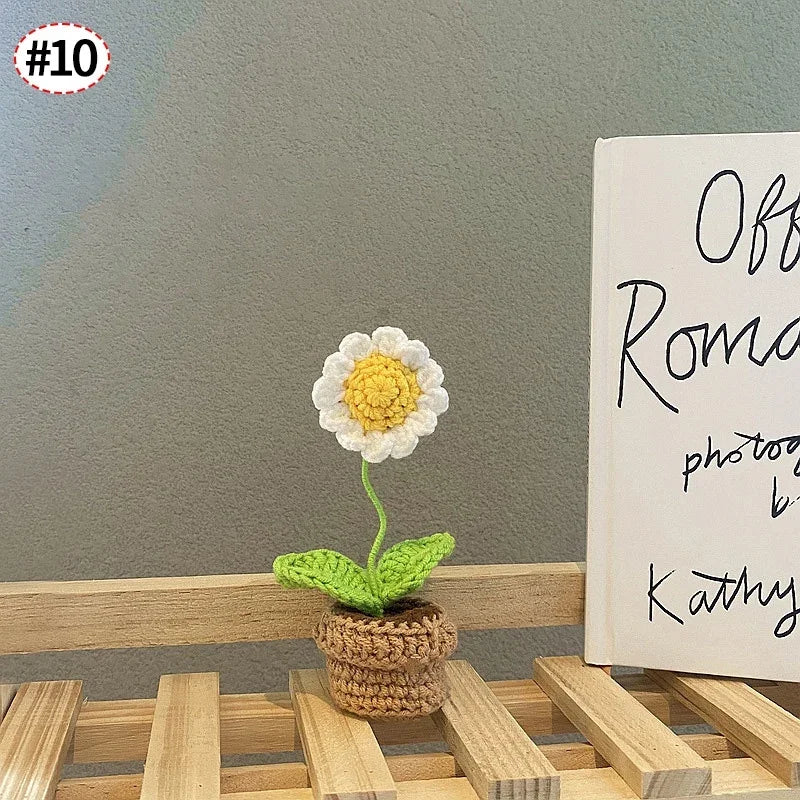 Sunflower Crochet Small Planters- Colorful & Handmade!