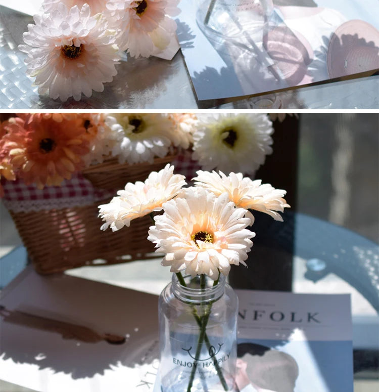 Artificial Silk Gerbera Flowers – Wedding & Home Decor, 3Pcs, 6Pcs, 23cm