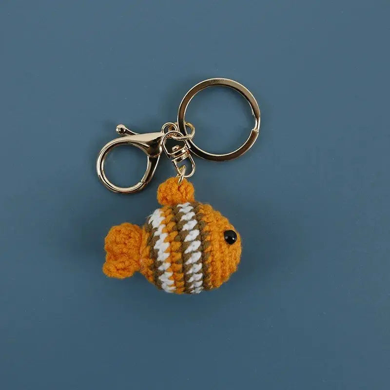 Knitting Goldfish Keychain