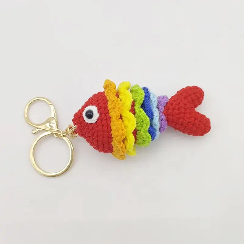 Handmade & Cute Seahorse Crochet Keychain