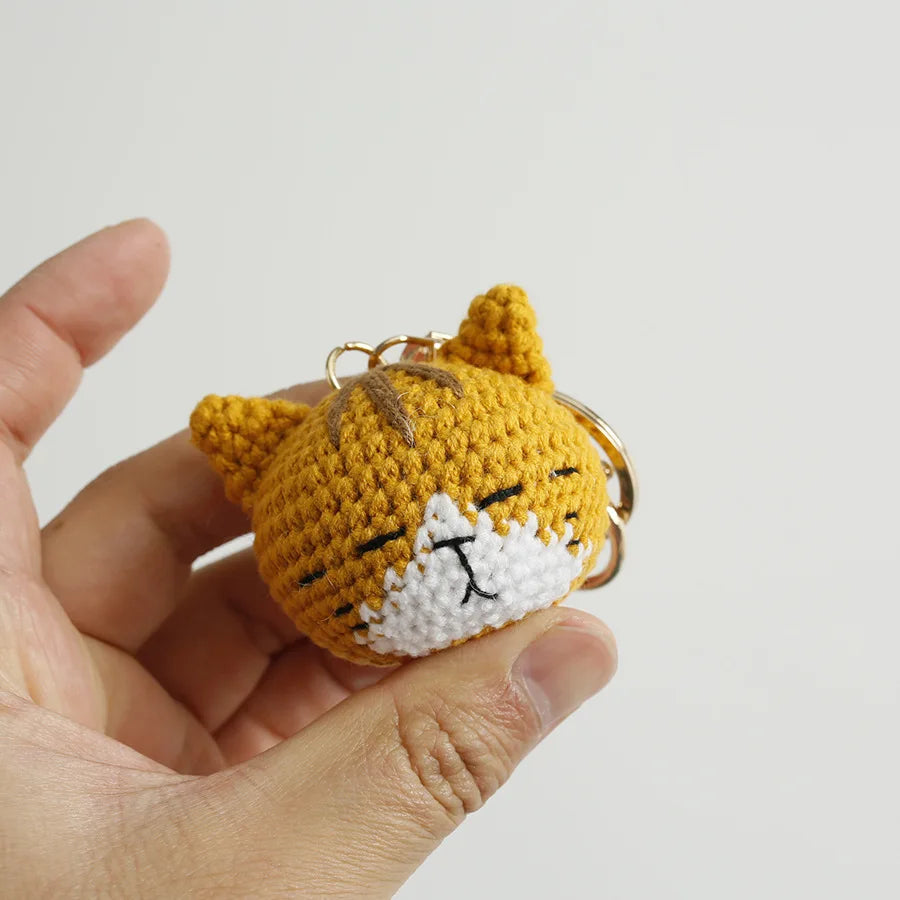 Cat Doll Crochet Keychain - Handmade & Cute